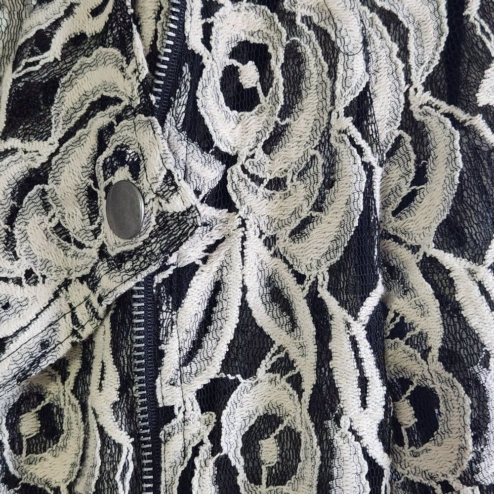 INC Lace Beige Black Swing Jacket Size L